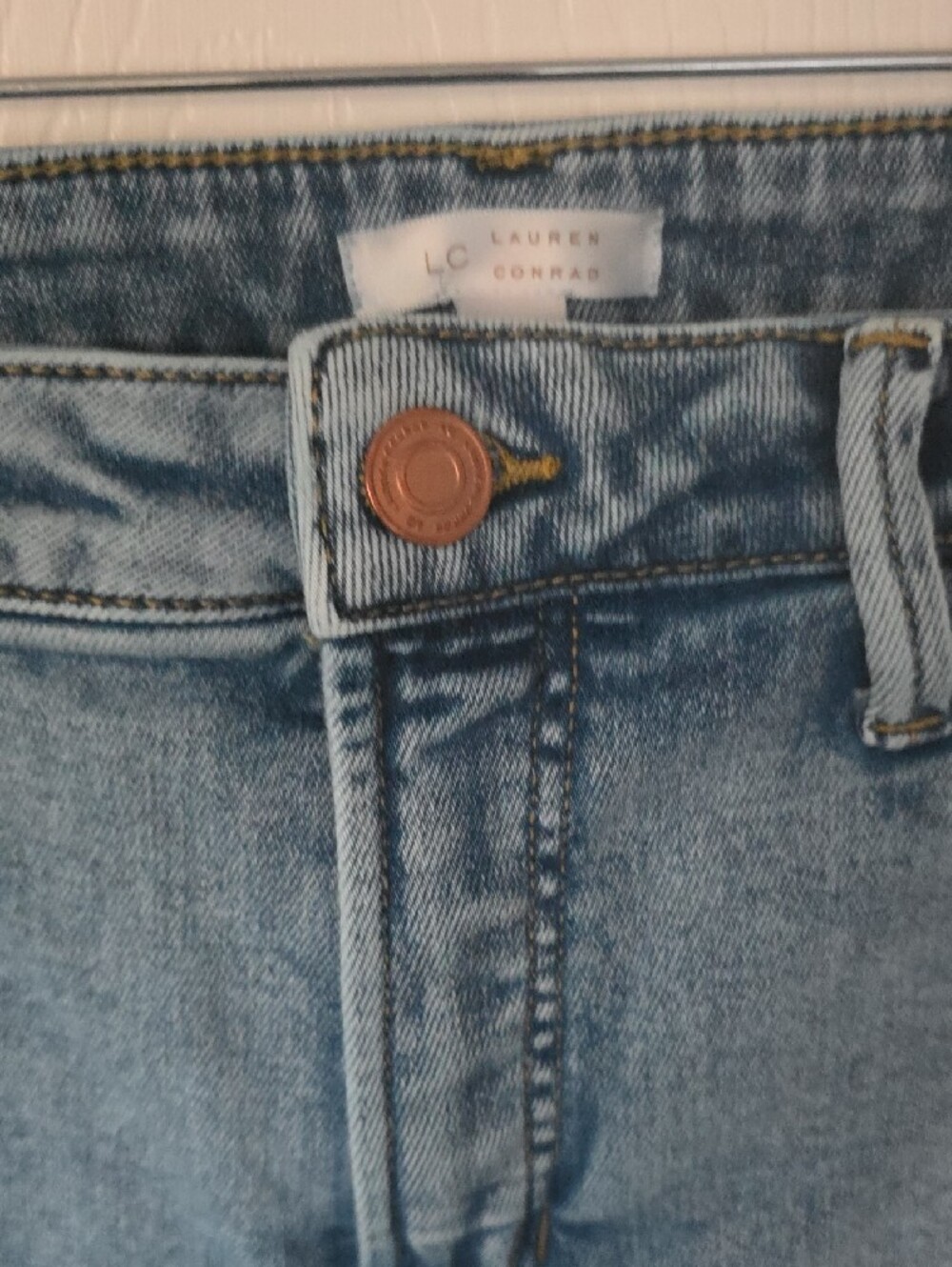 Lauren Co Rad High-Waist Straight Leg Jeans - Light Blue Size 16 View 3